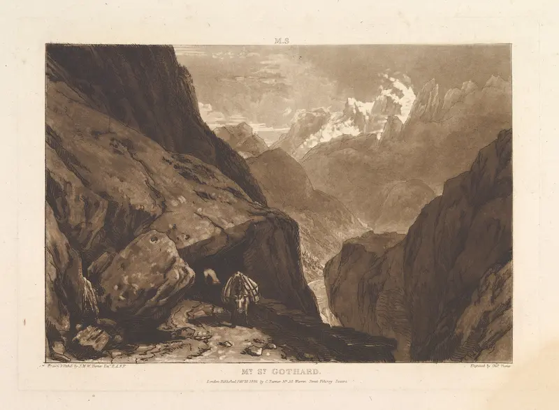 Mt. St. Gothard, part II, plate 9 from "Liber Studiorum" Wall Art by Joseph Mallord William Turner - High-Resolution Digital Print