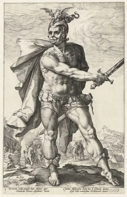 Mucius Scaevola Wall Art by Hendrick Goltzius - High-Resolution Digital Print
