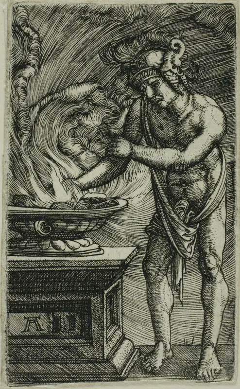 Mucius Scaevola Burning his Hand Wall Art by Albrecht Altdorfer - High-Resolution Digital Print