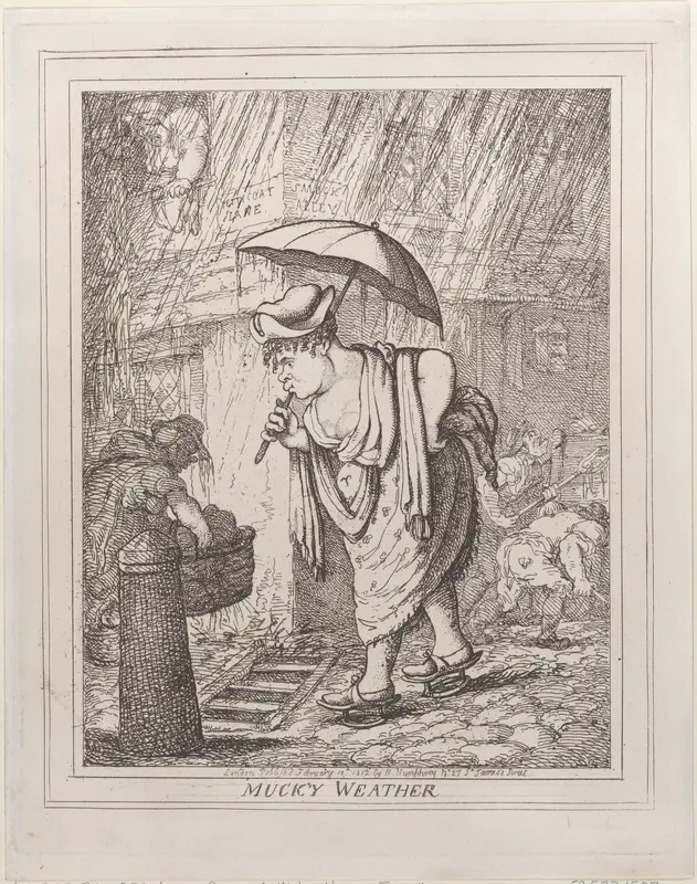 Muck'y Weather Wall Art by Thomas Rowlandson - High-Resolution Digital Print