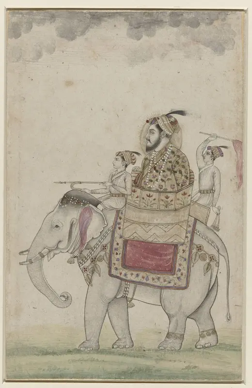 Mughal prins zittend op een olifant Wall Art by anonymous - High-Resolution Digital Print