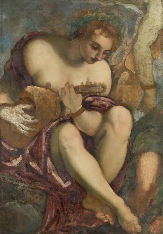 Muse with Lute Wall Art by Jacopo Tintoretto - High-Resolution Digital Print