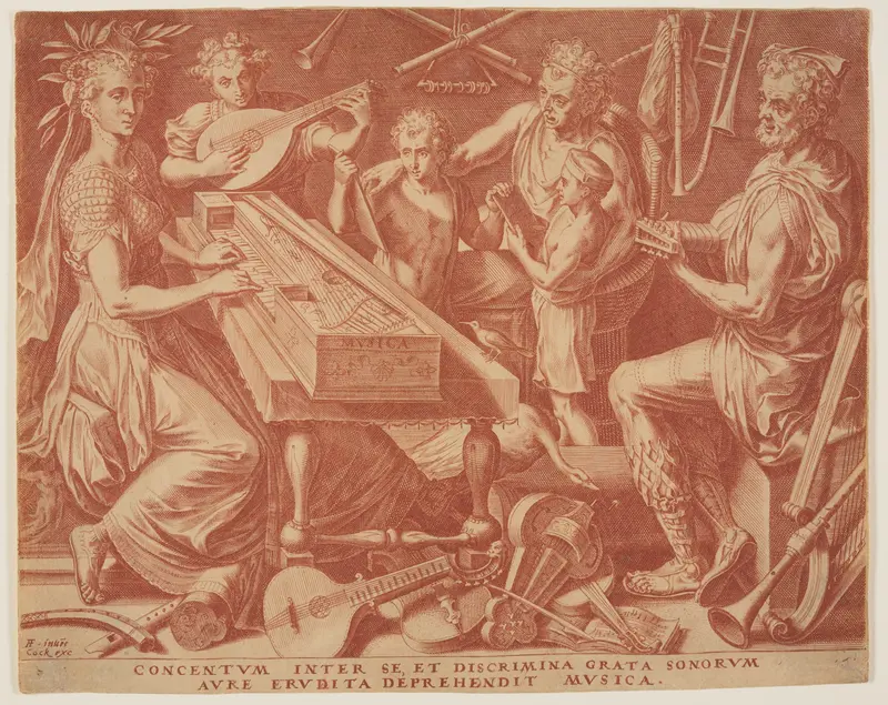 Music from The Seven Liberal Arts Wall Art by Cornelis Cort - High-Resolution Digital Print