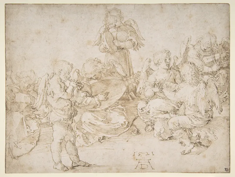 Music-Making Angels Wall Art by Albrecht Dürer - High-Resolution Digital Print
