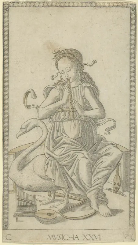 Music, plate 26 from Arts and Sciences Wall Art by Master of the E-Series Tarocchi - High-Resolution Digital Print