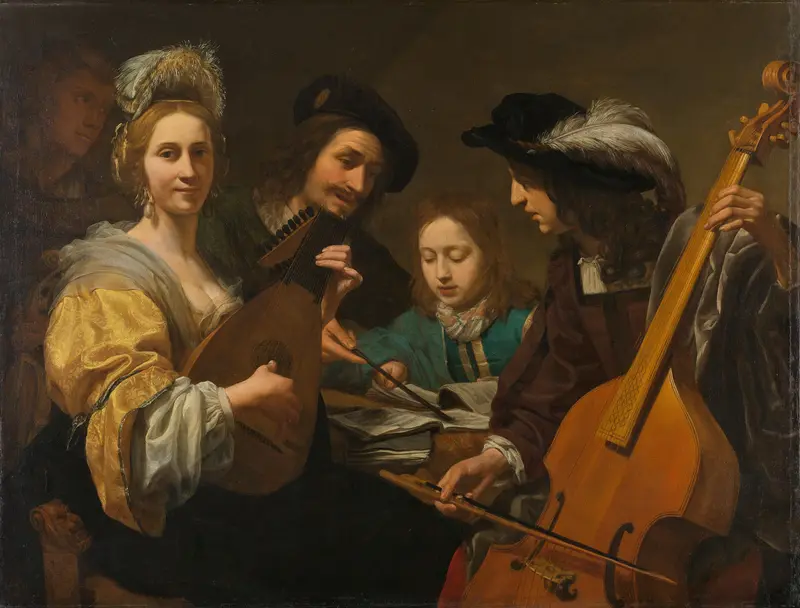 Musicerend gezelschap Wall Art by Gerard van Kuijl - High-Resolution Digital Print