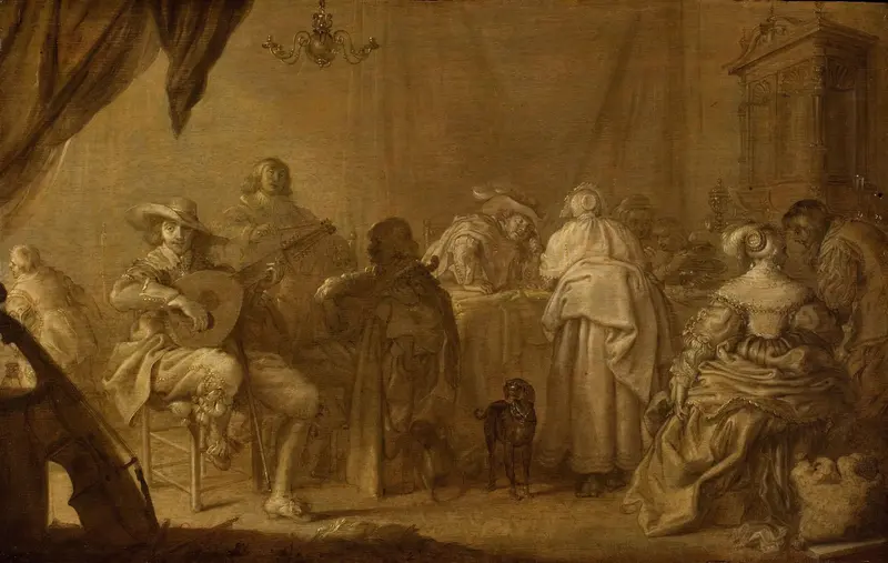 Musicerend gezelschap Wall Art by Adriaen Pietersz van de Venne - High-Resolution Digital Print
