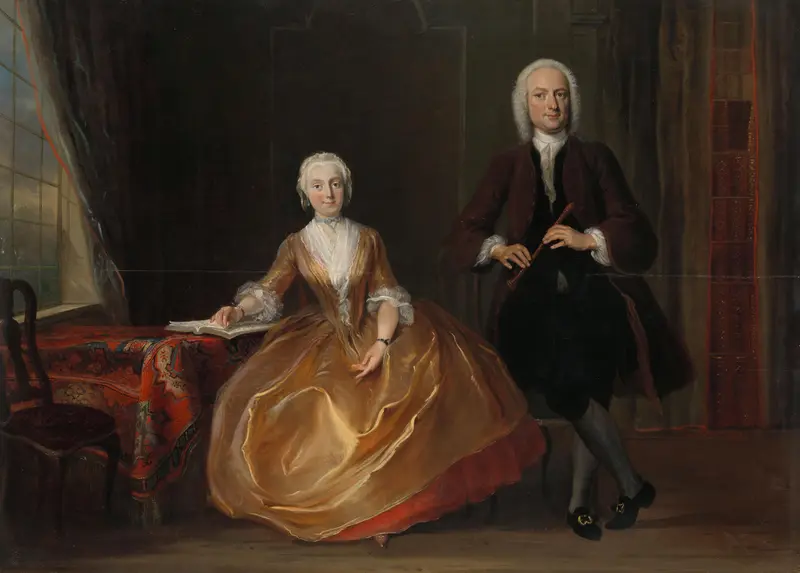 Musicerend paar Wall Art by Cornelis Troost - High-Resolution Digital Print