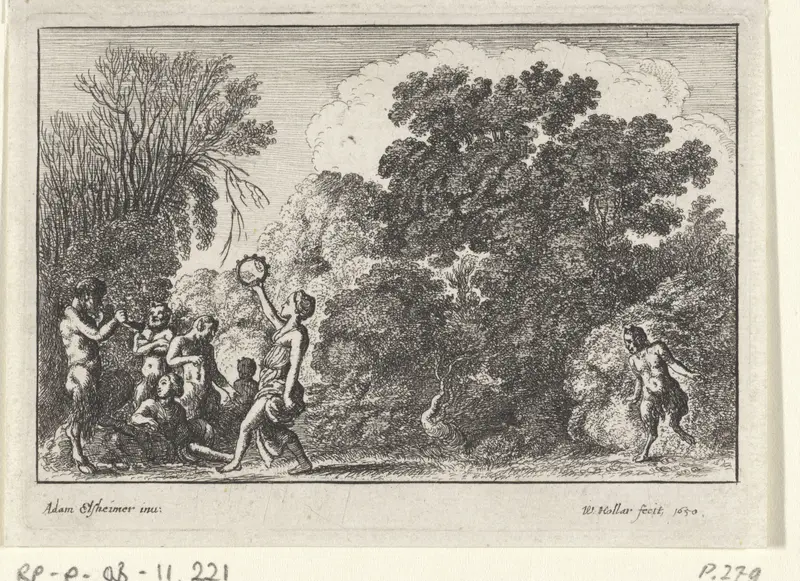 Musicerende en dansende saters en nimfen Wall Art by Unknown - High-Resolution Digital Print