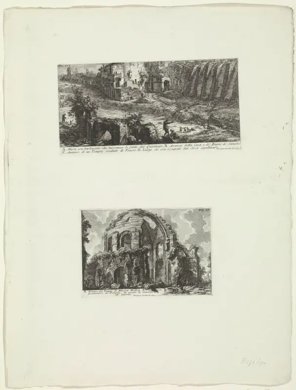 Muur bij het Quirinaal en restanten van een nymphaeum te Rome Wall Art by Unknown - High-Resolution Digital Print