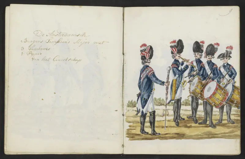 Muzikanten van het Amsterdamse exercitiegenootschap in 1783-1787 Wall Art by S.G. Casten - High-Resolution Digital Print
