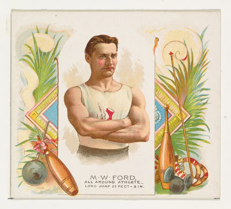 M.W. Ford, All Around Athlete, from World's Champions, Second Series (N43) for Allen & Ginter Cigarettes Wall Art by Allen & Ginter - High-Resolution Digital Print