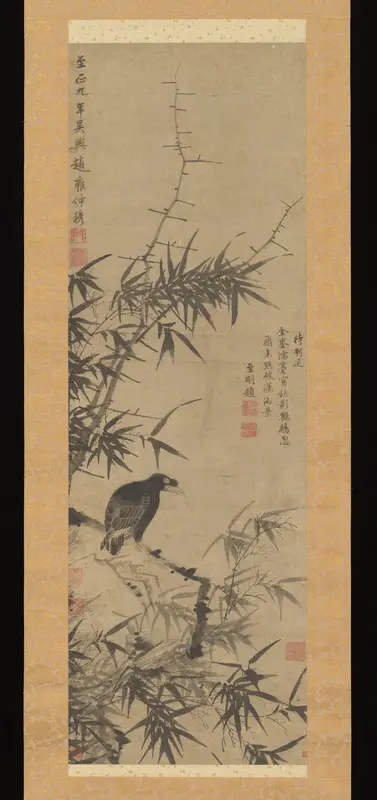Mynah Bird and Bamboo Wall Art by Zhao Yong - High-Resolution Digital Print
