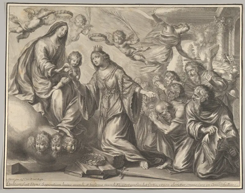 Mystic Marriage of St. Catherine Wall Art by Grégoire Huret - High-Resolution Digital Print