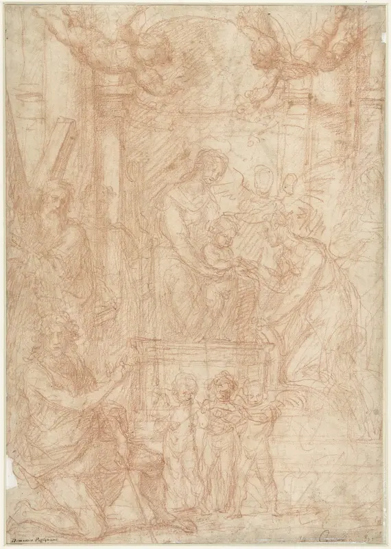 Mystiek huwelijk van de heilige Catharina Wall Art by Ottavio Vannini - High-Resolution Digital Print