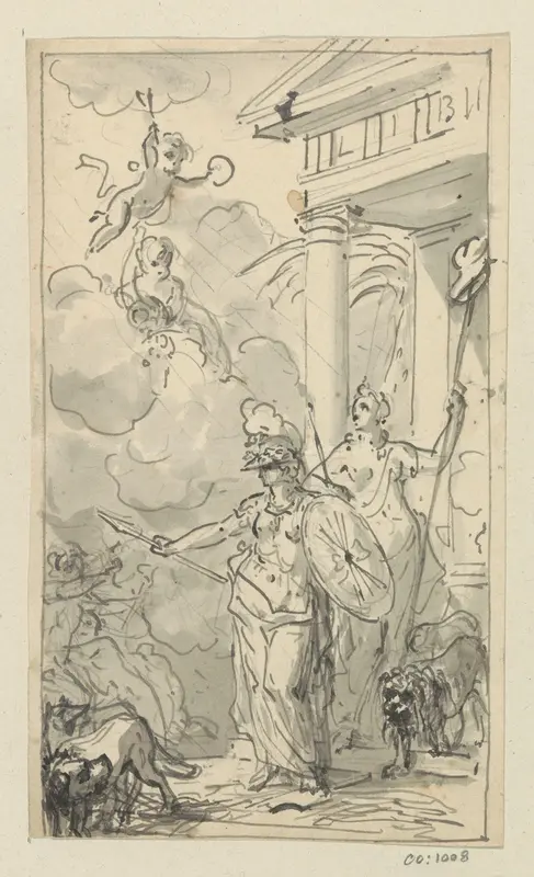 Mythologische voorstelling met Minerva Wall Art by Jurriaan Andriessen - High-Resolution Digital Print