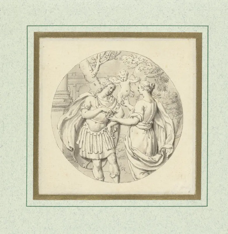 Mythologische voorstelling van Paris die Venus de appel (?) overhandigt Wall Art by Louis Fabritius Dubourg - High-Resolution Digital Print