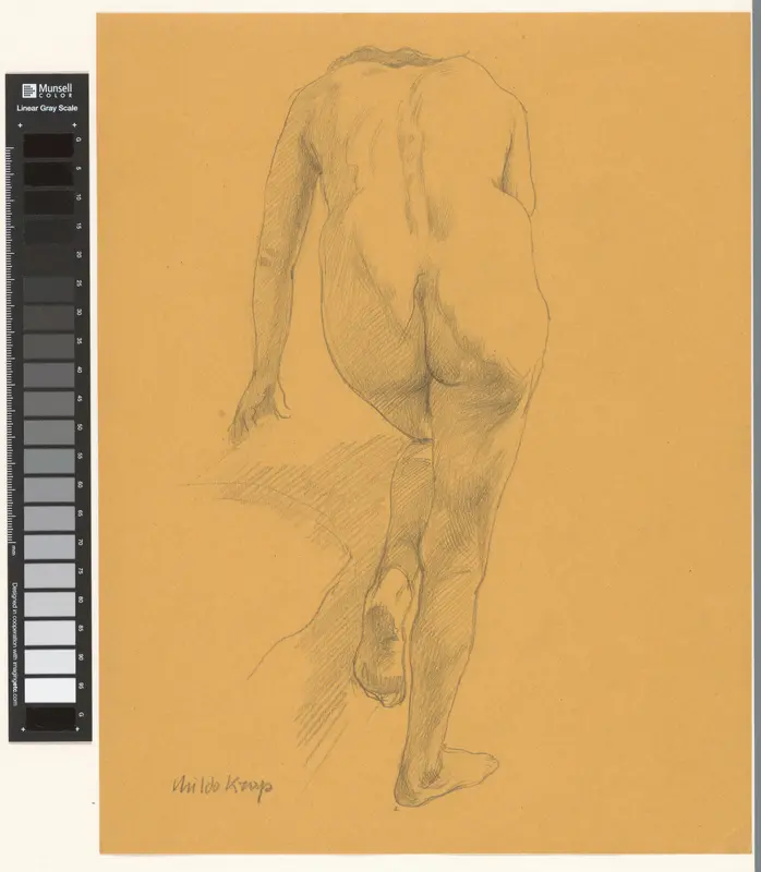 Naakte figuur voorovergebogen Wall Art by Unknown - High-Resolution Digital Print