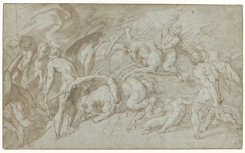Naakte krijgers in gevecht Wall Art by Hans Speckaert - High-Resolution Digital Print
