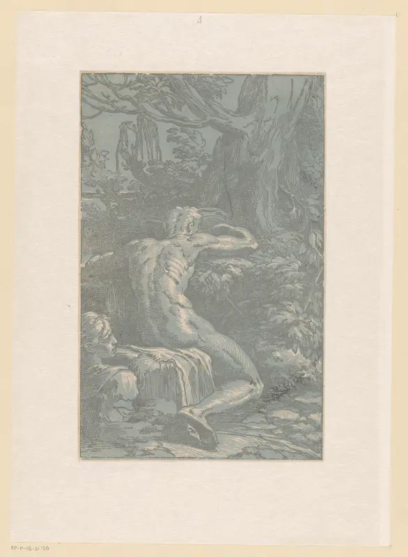 Naakte man in een landschap Wall Art by Antonio da Trento - High-Resolution Digital Print