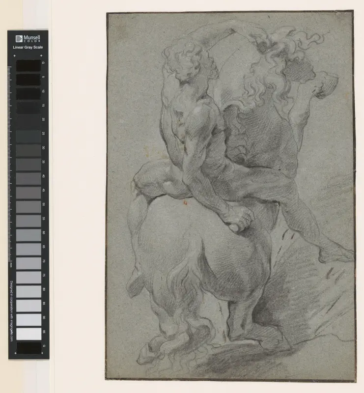 Naakte ruiter op een steigerend paard Wall Art by anonymous - High-Resolution Digital Print