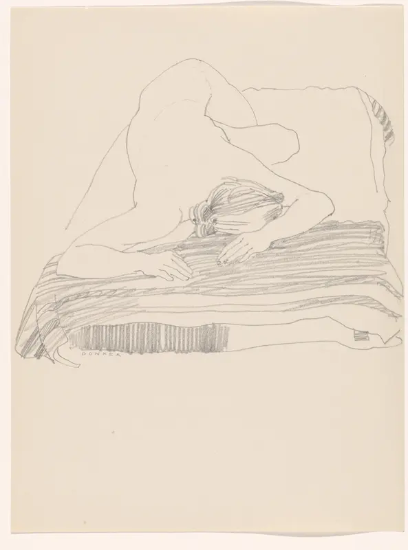 Naakte vrouw liggend op een bed Wall Art by Charles Donker - High-Resolution Digital Print