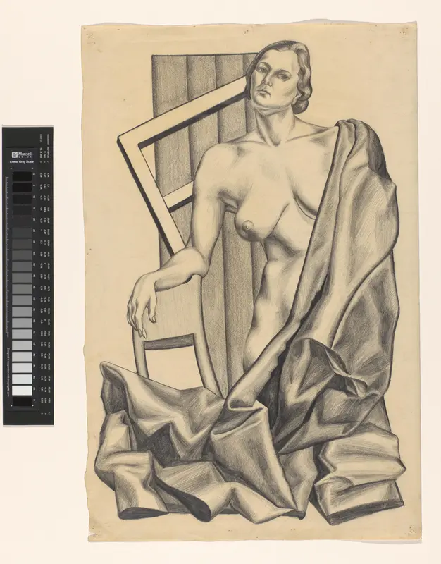 Naakte vrouw met draperie Wall Art by Willem Reijers - High-Resolution Digital Print