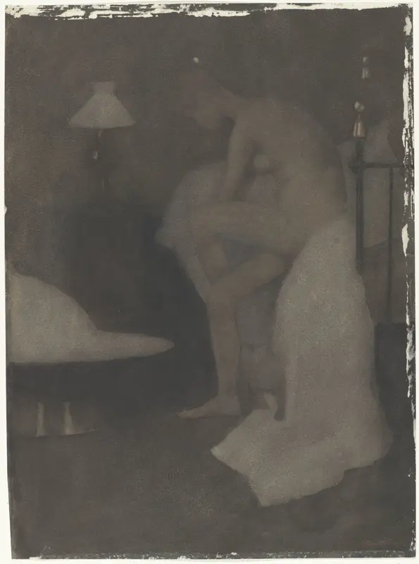 Naakte vrouw, zittend op de rand van het bed Wall Art by Willem Witsen - High-Resolution Digital Print