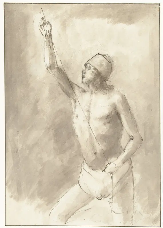 Naaktstudie van jongen met touw Wall Art by Constantijn à Renesse - High-Resolution Digital Print