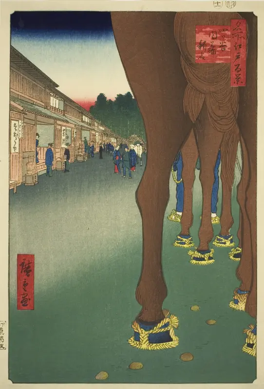 Naito Shinjuku at Yotsuya (Yotsuya Naito Shinjuku), from the series “One Hundred Famous Views of Edo (Meisho Edo hyakkei)”
