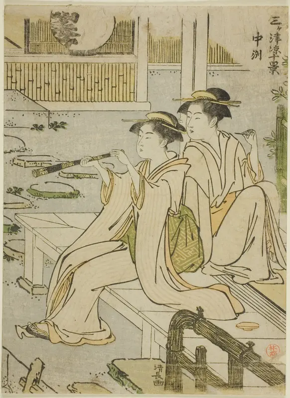 Nakasu, from the series "Ten Scenes of Enjoying the Cool in the Three Cities (Sangatsu ryo jikkei)"