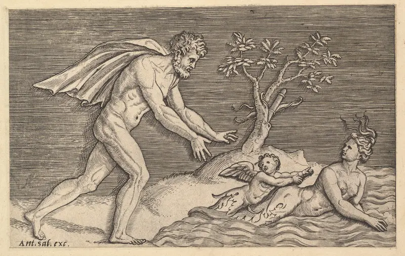 Naked Man Pursuing a Naiad, from "Speculum Romanae Magnificentiae"