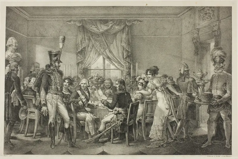 Napoleon at the Palace of the Grand Duke in Florence, plate thirteen from The Political and Military Life of Napoleon Wall Art by Jean François Bosio - High-Resolution Digital Print