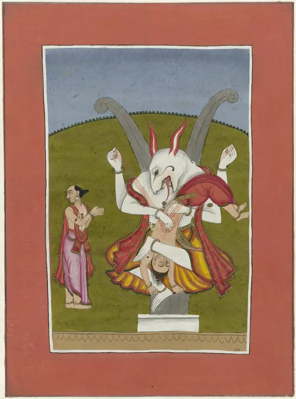 Narasimha (incarnatie van Vishnu als man-leeuw) Wall Art by Unknown - High-Resolution Digital Print