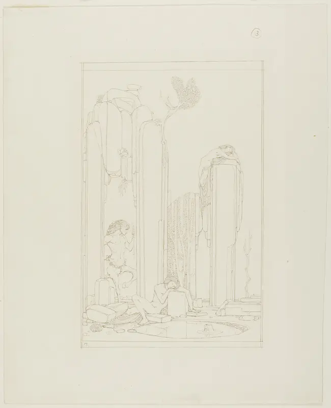 Narcissus by the Pool; illustration for Oscar Wilde's 'The Disciple' Wall Art by Charles Ricketts - High-Resolution Digital Print
