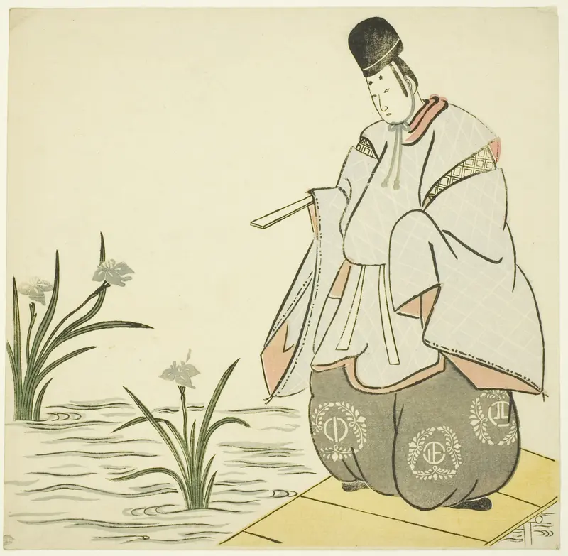 Narihira at Yatsuhashi Bridge