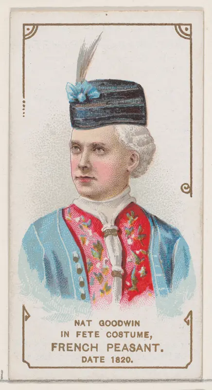 Nat Goodwin in Fete Costume of French Peasant of 1820, from the set Actors and Actresses, First Series (N70) for Duke brand cigarettes Wall Art by W. Duke, Sons & Co. - High-Resolution Digital Print
