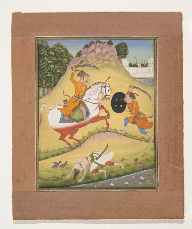 Nata Ragina: Folio from a ragamala series (Garland of Musical Modes) Wall Art by Mohamed - High-Resolution Digital Print