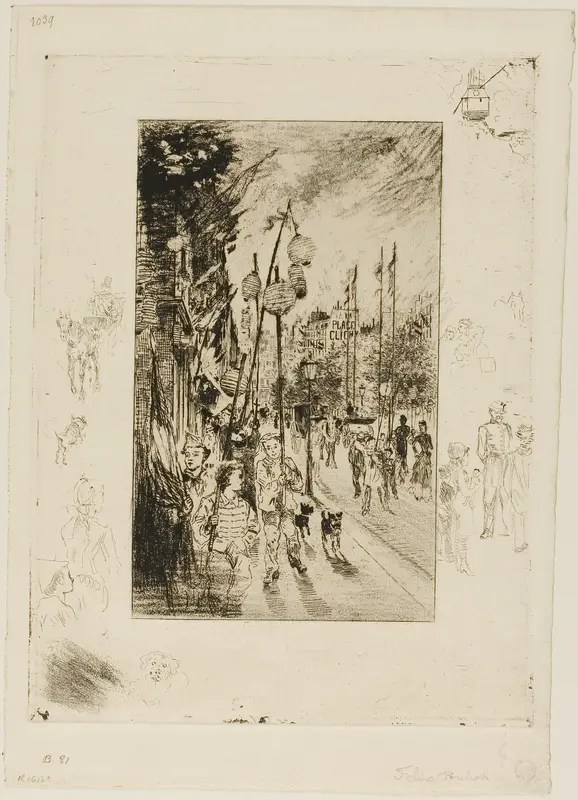 National Holiday Wall Art by Félix Hilaire Buhot - High-Resolution Digital Print