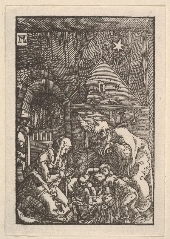 Nativity, from "The Fall and Salvation of Mankind Through the Life and Passion of Christ" Wall Art by Albrecht Altdorfer - High-Resolution Digital Print