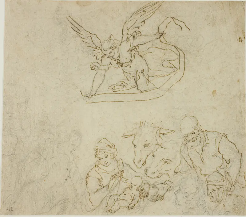 Nativity (recto); Virgin and Child, Angel (verso) Wall Art by Filippo Bellini - High-Resolution Digital Print