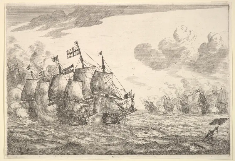 Naval Battle Wall Art by Reinier Nooms, called Zeeman - High-Resolution Digital Print