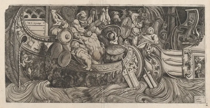 Naval Battle, from "Speculum Romanae Magnificentiae" Wall Art by Michele Lucchese - High-Resolution Digital Print