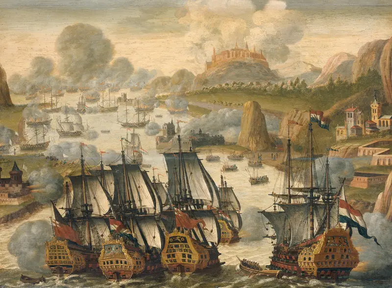 Naval Battle of Vigo Bay, 23 October 1702. Episode from the War of the Spanish Succession Wall Art by anonymous - High-Resolution Digital Print