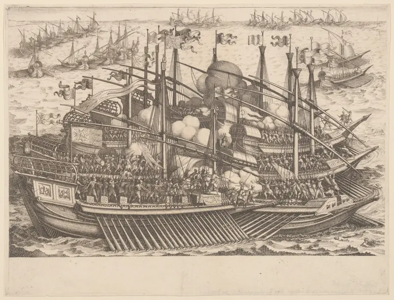 Naval Combat Wall Art by Jacques Callot - High-Resolution Digital Print