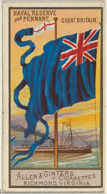 Naval Reserve and Pennant, Great Britain, from the Naval Flags series (N17) for Allen & Ginter Cigarettes Brands Wall Art by Allen & Ginter - High-Resolution Digital Print