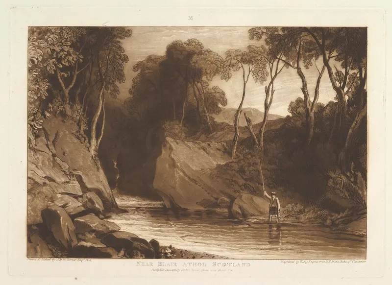 Near Blair Athol, Scotland, part VI, plate 30 from "Liber Studiorum" Wall Art by Joseph Mallord William Turner - High-Resolution Digital Print