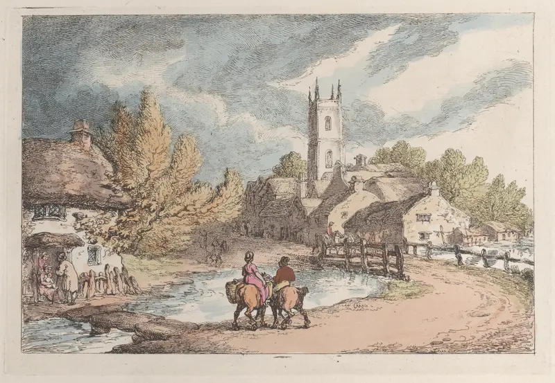 Near Helston, Cornwall, from "Views in Cornwall" Wall Art by Thomas Rowlandson - High-Resolution Digital Print