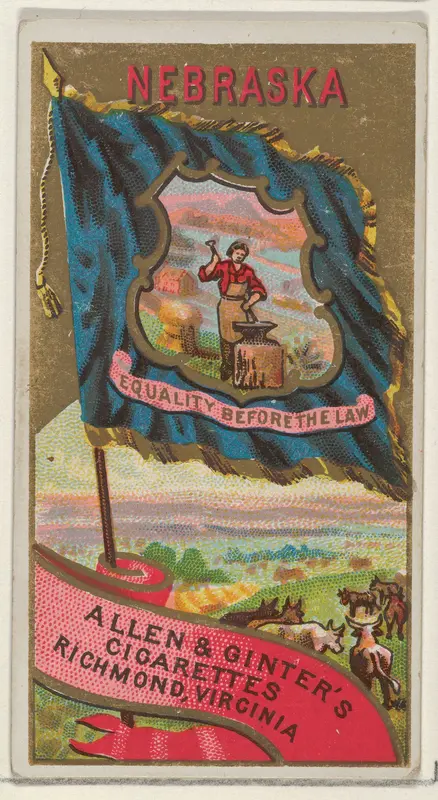Nebraska, from Flags of the States and Territories (N11) for Allen & Ginter Cigarettes Brands Wall Art by Allen & Ginter - High-Resolution Digital Print