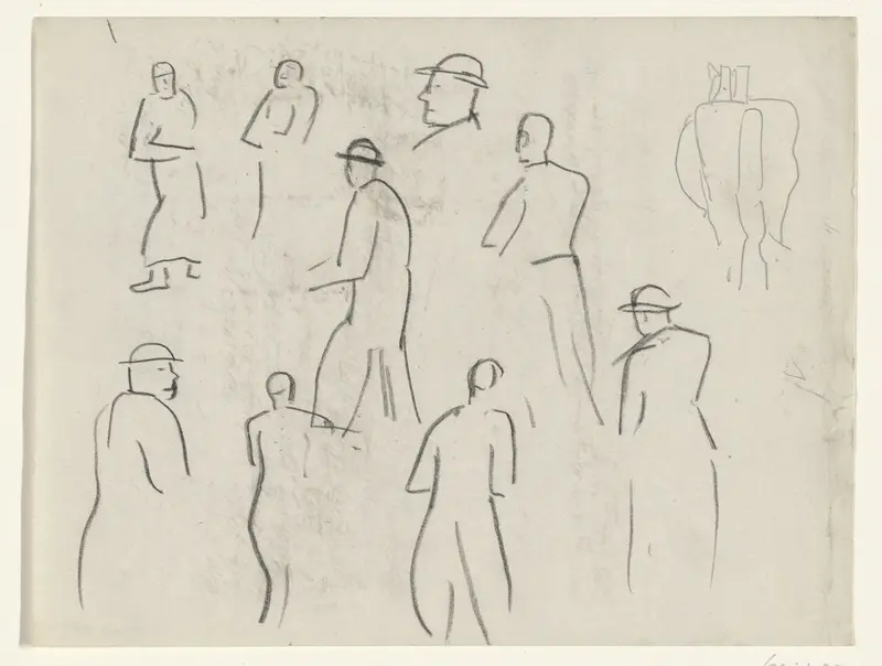Negen mannen en een paard Wall Art by Leo Gestel - High-Resolution Digital Print